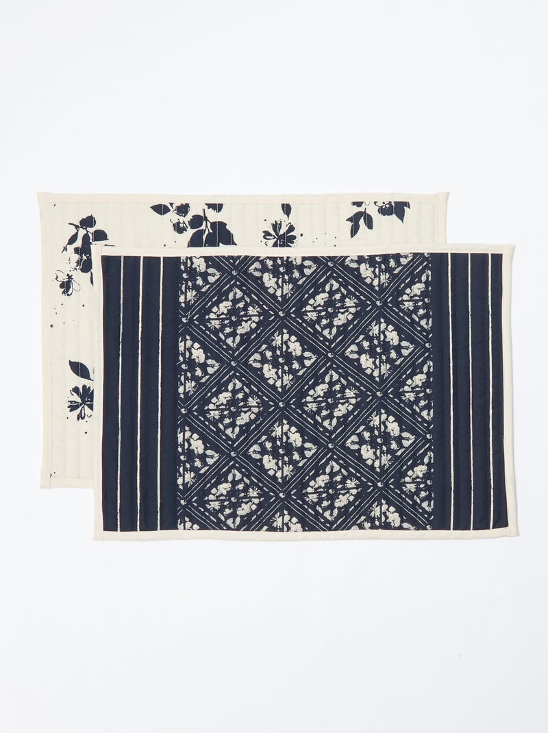 Pack de 2 manteles individuales estampados - Kiabi Home Azul - Kiabi
