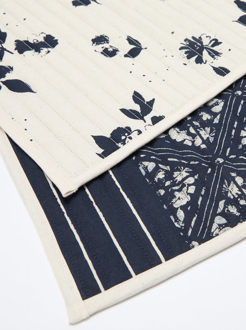 Pack de 2 manteles individuales estampados - Kiabi Home Azul - Kiabi