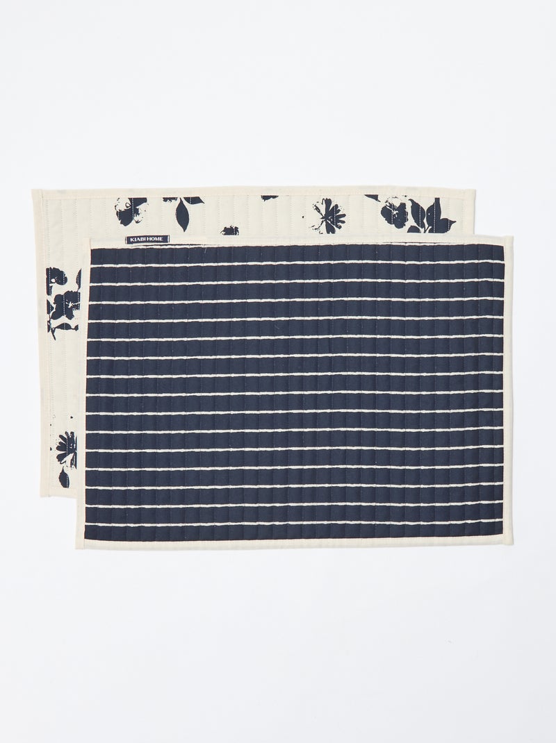 Pack de 2 manteles individuales estampados - Kiabi Home Azul - Kiabi