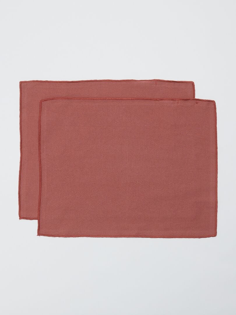 Pack de 2 manteles individuales lisos 2 en 1 (32 x 40 cm) - Kiabi Home ROSA - Kiabi