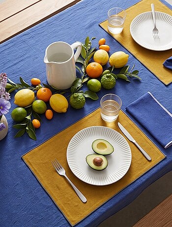 Pack de 2 manteles individuales/servilletas lisos 2 en 1 32 x 40 cm - Kiabi Home