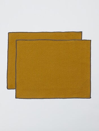 Pack de 2 manteles individuales/servilletas lisos 2 en 1 32 x 40 cm - Kiabi Home