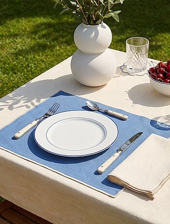 Pack de 2 manteles individuales/servilletas lisos 2 en 1 32 x 40 cm - Kiabi Home