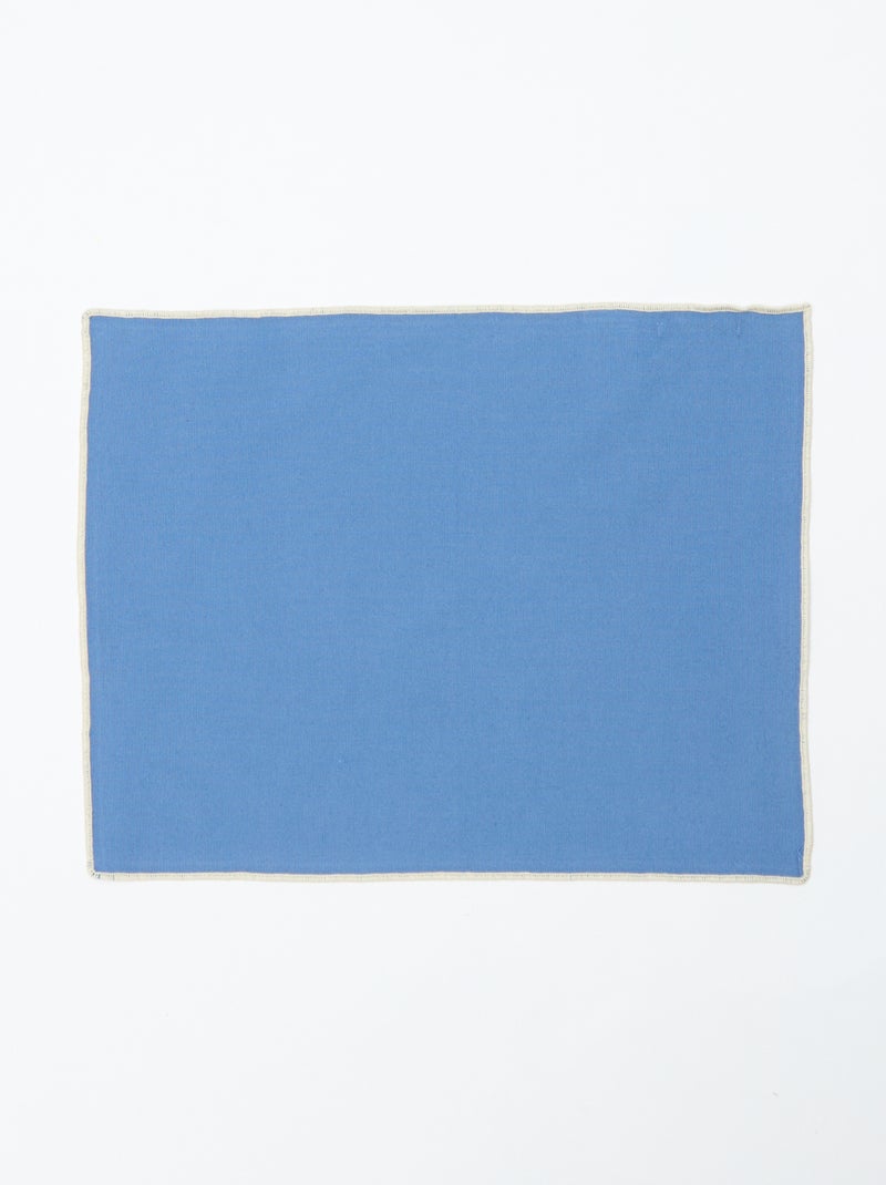 Pack de 2 manteles individuales/servilletas lisos 2 en 1 32 x 40 cm - Kiabi Home Azul - Kiabi
