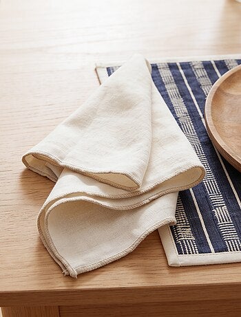 Pack de 2 manteles individuales/servilletas lisos 2 en 1 32 x 40 cm - Kiabi Home