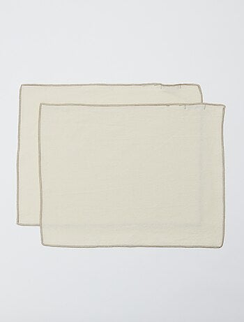 Pack de 2 manteles individuales/servilletas lisos 2 en 1 32 x 40 cm - Kiabi Home