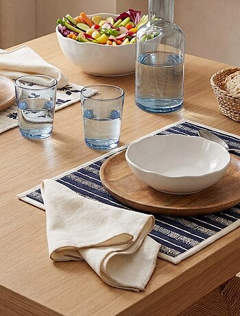 Pack de 2 manteles individuales/servilletas lisos 2 en 1 32 x 40 cm - Kiabi Home