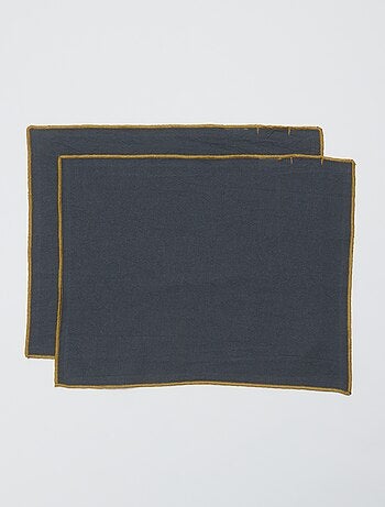 Pack de 2 manteles individuales/servilletas lisos 2 en 1 32 x 40 cm - Kiabi Home