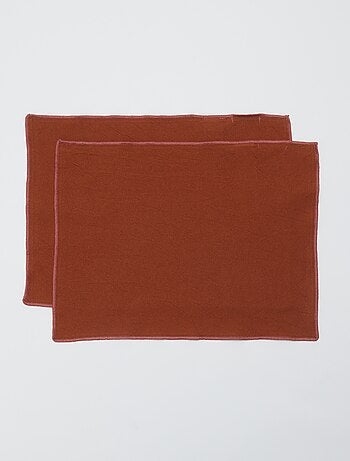 Pack de 2 manteles individuales/servilletas lisos 2 en 1 32 x 40 cm - Kiabi Home