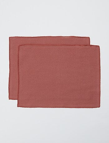 Pack de 2 manteles individuales/servilletas lisos 2 en 1 32 x 40 cm - Kiabi Home