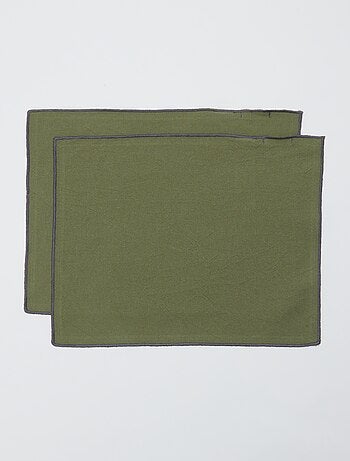 Pack de 2 manteles individuales/servilletas lisos 2 en 1 32 x 40 cm - Kiabi Home