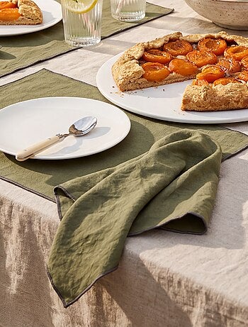 Pack de 2 manteles individuales/servilletas lisos 2 en 1 32 x 40 cm - Kiabi Home