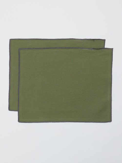 Pack de 2 manteles individuales/servilletas lisos 2 en 1 32 x 40 cm - Kiabi Home - Kiabi
