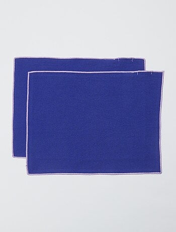 Pack de 2 manteles individuales/servilletas lisos 2 en 1 (32x40 cm) - Kiabi Home