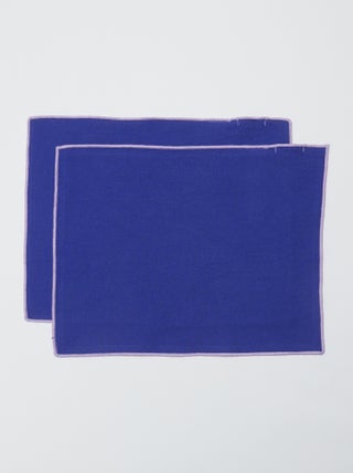 Pack de 2 manteles individuales/servilletas lisos 2 en 1 (32x40 cm) - Kiabi Home