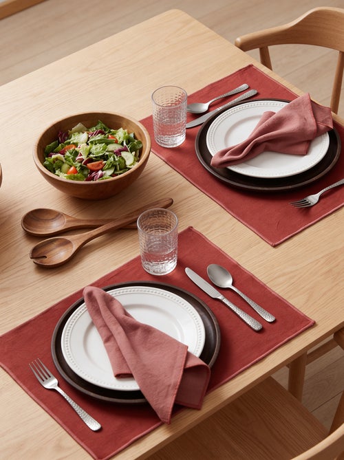 Pack de 2 manteles individuales/servilletas lisos 2 en 1 (32x40 cm) - Kiabi Home - Kiabi
