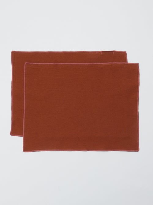 Pack de 2 manteles individuales/servilletas lisos 2 en 1 (32x40 cm) - Kiabi Home - Kiabi