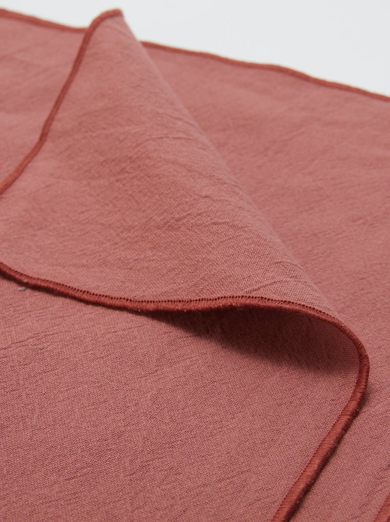 Pack de 2 manteles individuales/servilletas lisos 2 en 1 (32x40 cm) - Kiabi Home ROSA - Kiabi