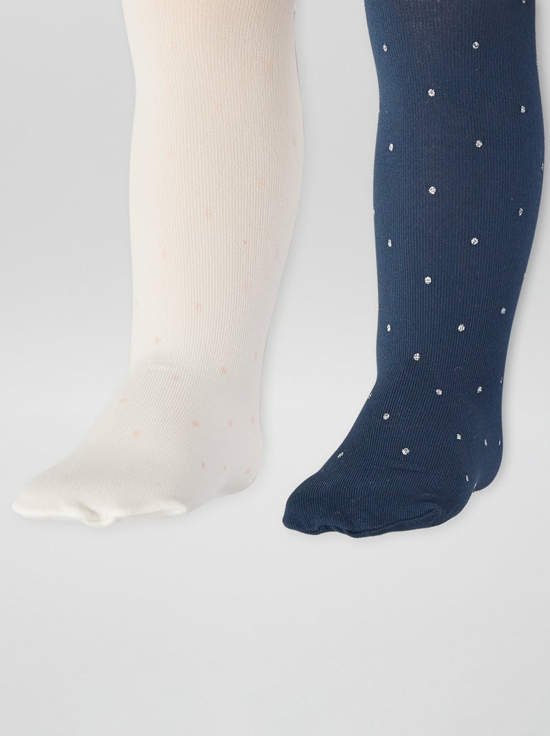 Pack de 2 medias con plumeti BLANCO - Kiabi