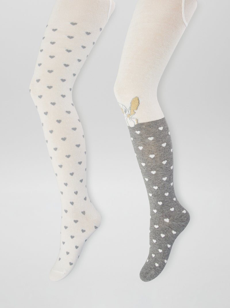 Pack de 2 medias 'Stitch' BEIGE - Kiabi