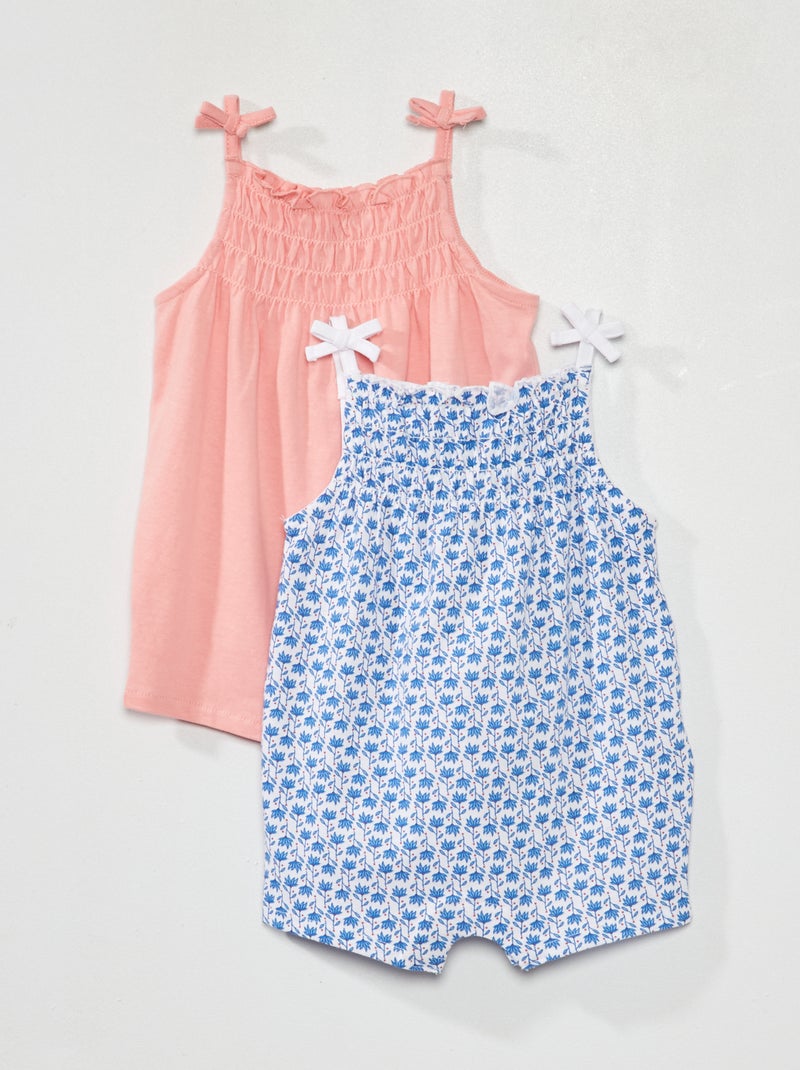 Pack de 2 monos con frunces BLANCO - Kiabi