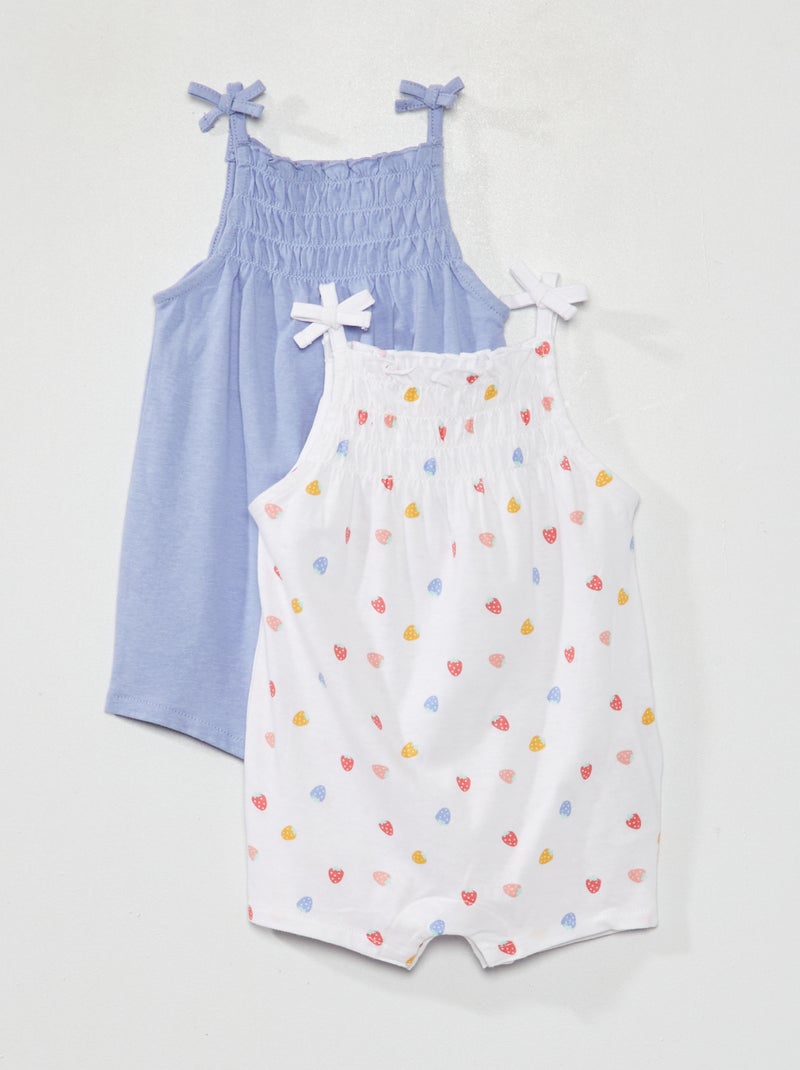 Pack de 2 monos con frunces BLANCO - Kiabi