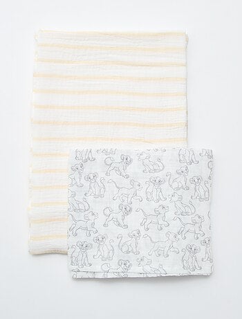 Pack de 2 muselinas 'Disney' de gasa de algodón
