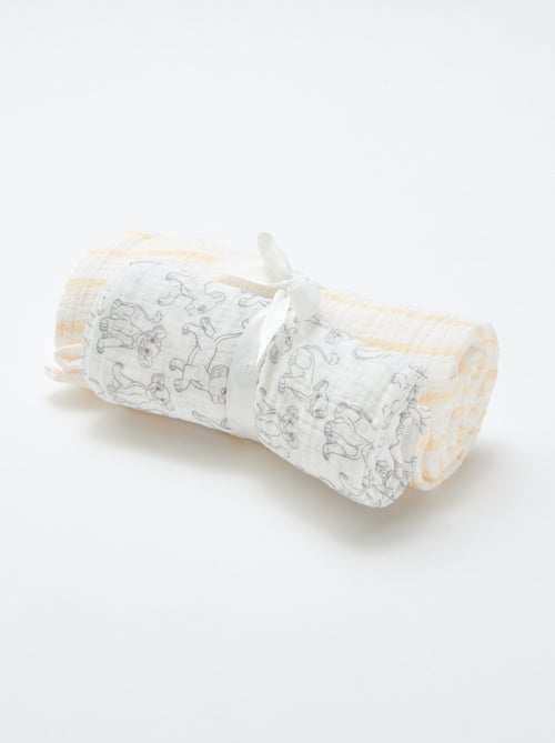 Pack de 2 muselinas 'Disney' de gasa de algodón - Kiabi