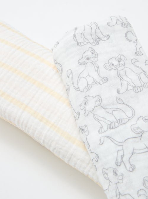 Pack de 2 muselinas 'Disney' de gasa de algodón - Kiabi