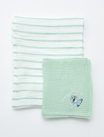Pack de 2 muselinas 'Disney' de gasa de algodón