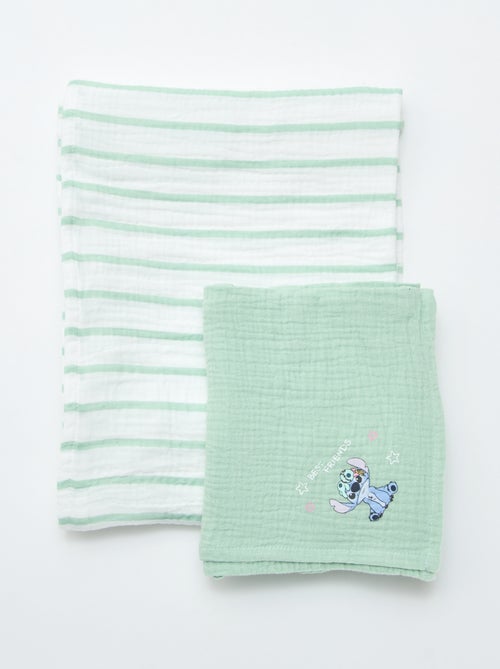 Pack de 2 muselinas 'Disney' de gasa de algodón - Kiabi