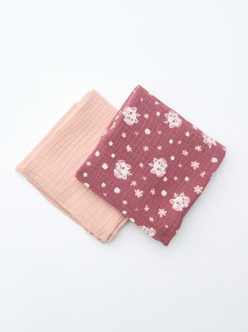 Pack de 2 muselinas 'Disney' 'Marie' de doble gasa de algodón 60x60 cm Rojo - Kiabi