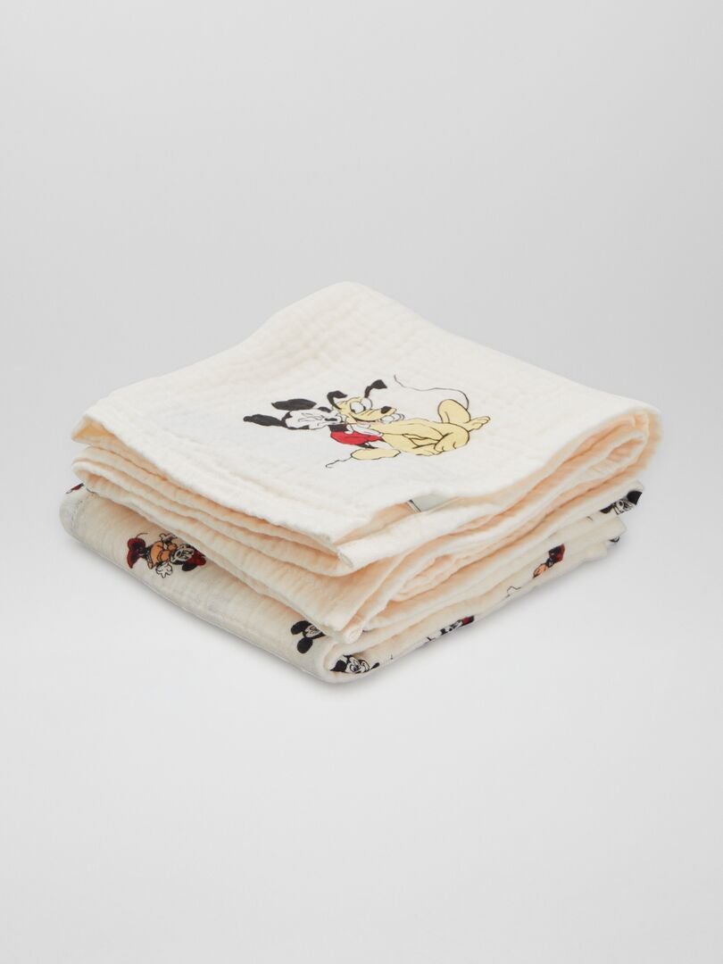 Muselinas de bebé 'Disney' de algodón - Pack de 2 - BLANCO - Kiabi