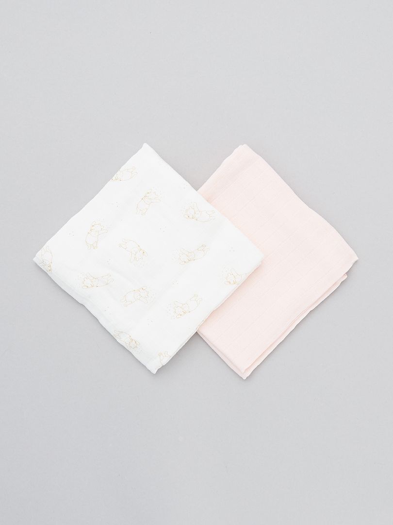 Muselinas de bebé 'Disney' de algodón - Pack de 2 - BLANCO - Kiabi - 12.00€