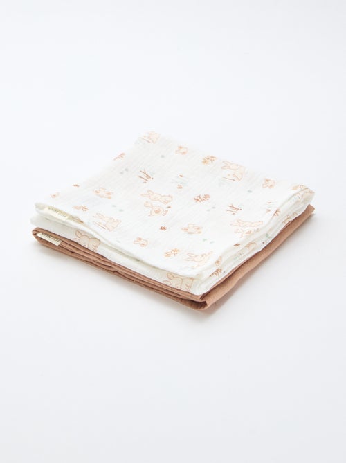 Pack de 2 muselinas 'Petit Béguin' - Kiabi Pack de 2 muselinas 'Petit Béguin' - Kiabi