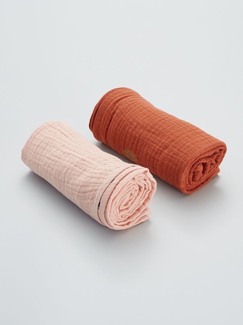 Pack de 2 muselinas ROJO - Kiabi
