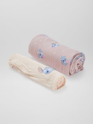 Pack de 2 muselinas 'Stitch' de 'Disney' - 2 piezas