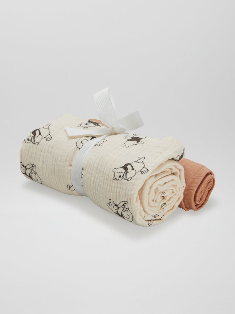 Pack de 2 muselinas 'Winnie' BEIGE - Kiabi