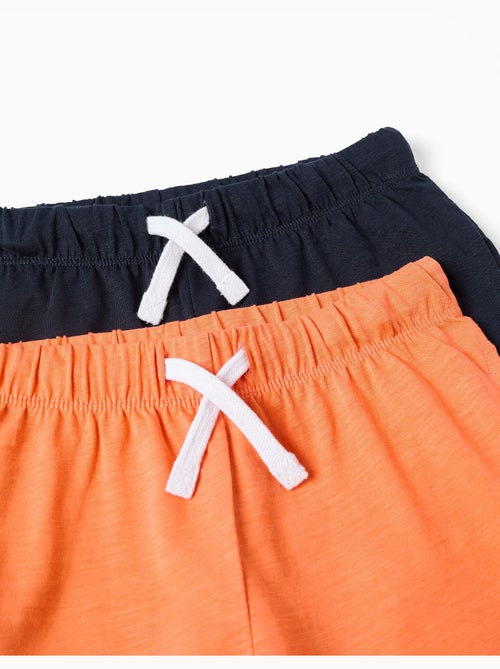 Pack de 2 pantalón corto de algodón con cordones - Kiabi