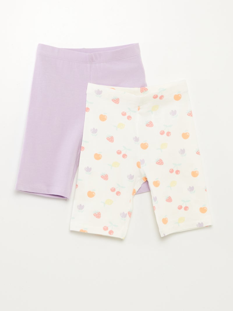 Pack de 2 Pantalón cortos ciclistas BLANCO - Kiabi