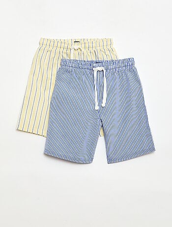 Pack de 2 pantalones cortos a rayas