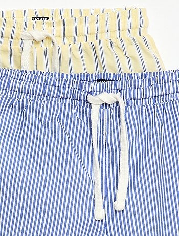 Pack de 2 pantalones cortos a rayas