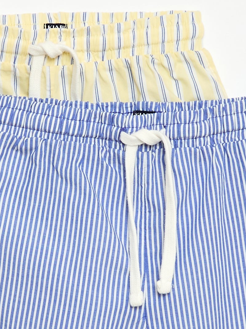 Pack de 2 pantalones cortos a rayas Azul - Kiabi