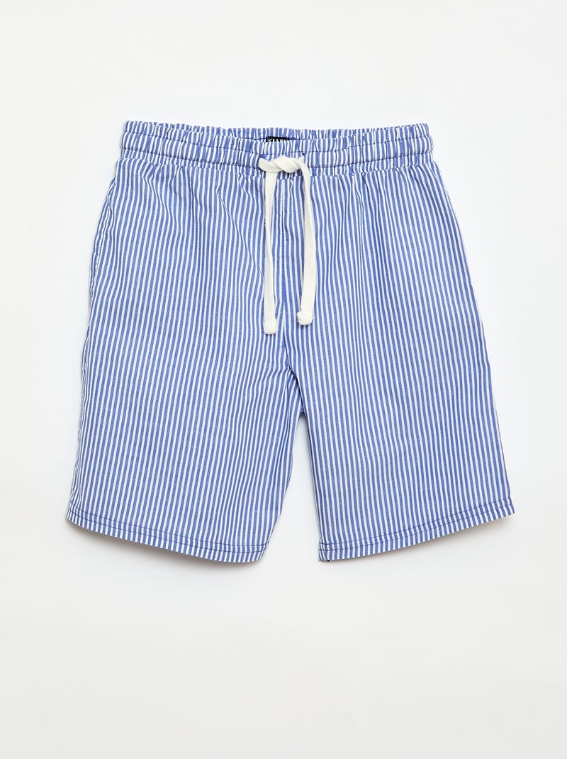 Pack de 2 pantalones cortos a rayas Azul - Kiabi