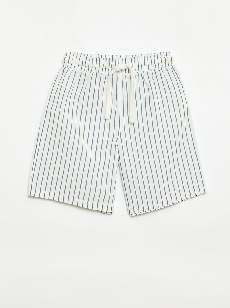 Pack de 2 pantalones cortos a rayas Azul - Kiabi