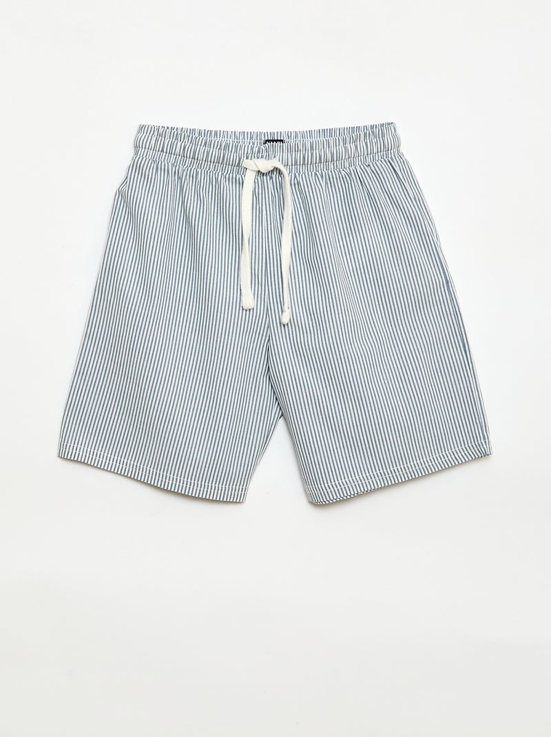Pack de 2 pantalones cortos a rayas Azul - Kiabi