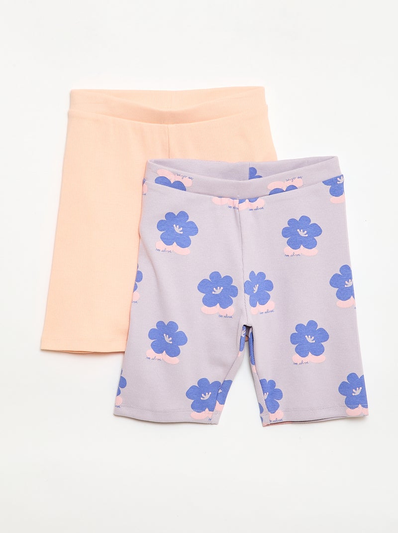 Pack de 2 pantalones cortos ciclistas Naranja - Kiabi