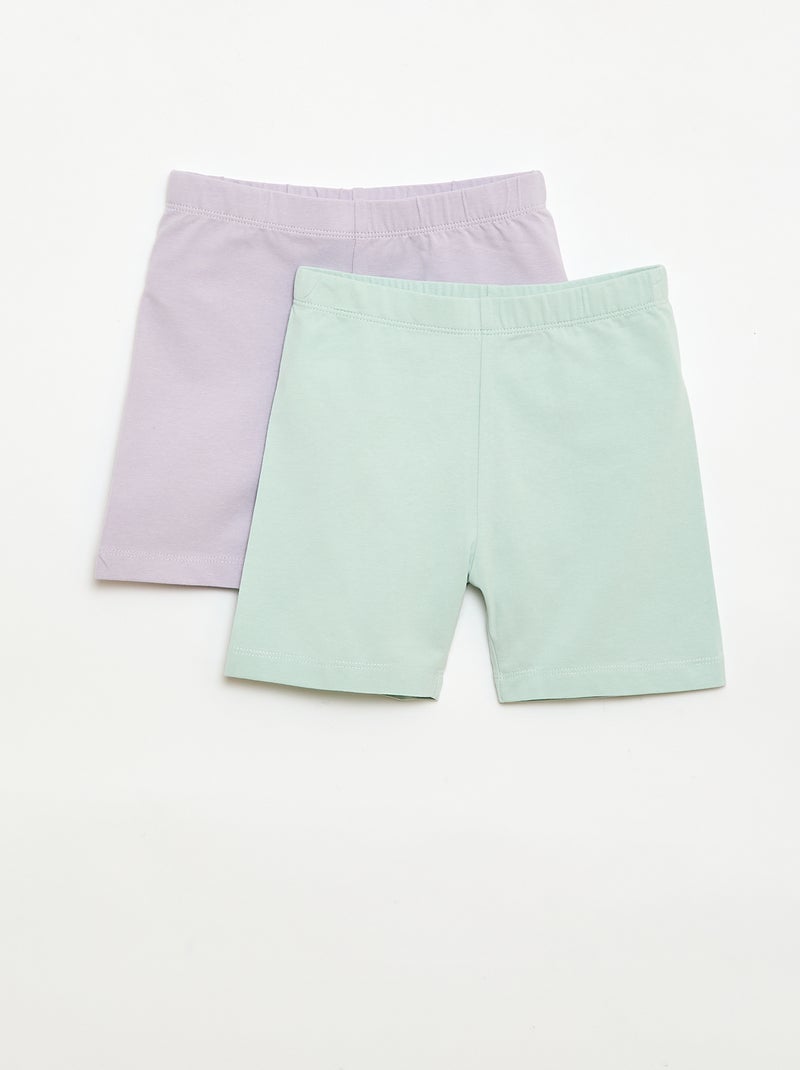 Pack de 2 pantalones cortos ciclistas Purpura - Kiabi