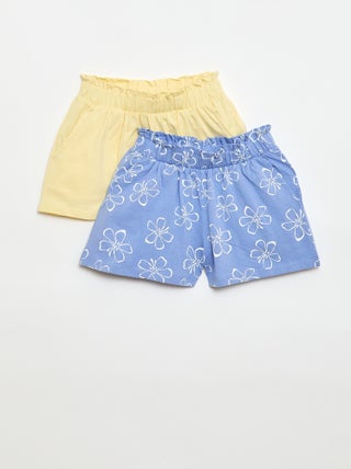 Pack de 2 pantalones cortos con cintura elástica