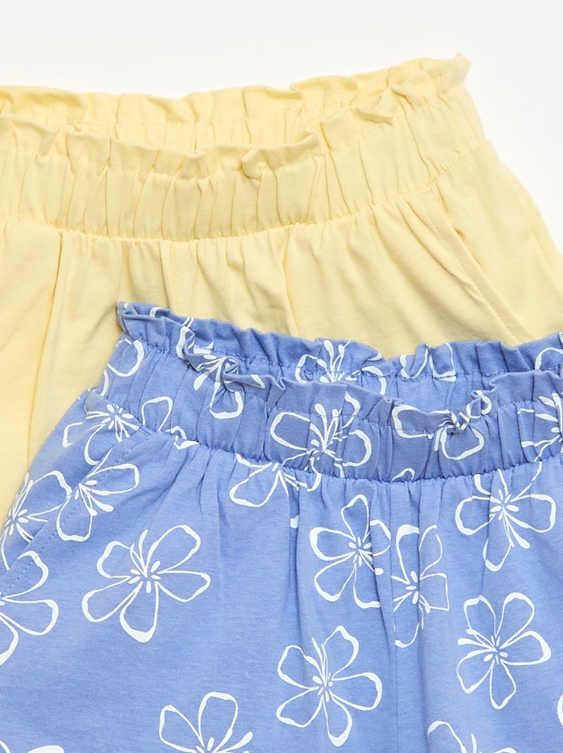 Pack de 2 pantalones cortos con cintura elástica Azul - Kiabi